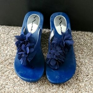 Navy blue sandals